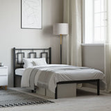 Metal Bed Frame without Mattress with Headboard Black 90x190cm 374233