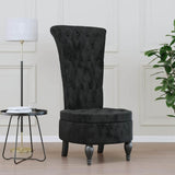 Slipper Chair Black 56.5 x 70 x 110 cm Velvet 42020690