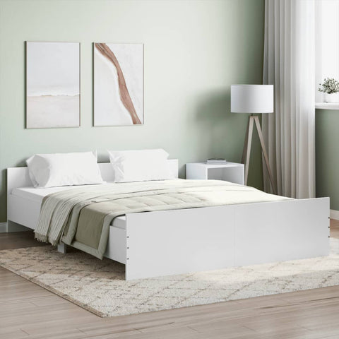 ZNTS Bed Frame without Mattress White 140x200 cm 3203747