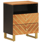 Bedside Cabinet Brown and Black 50x33x60 cm Solid Wood Mango 356793