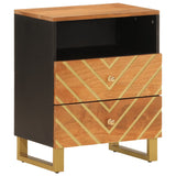 Bedside Cabinet Brown and Black 50x33x60 cm Solid Wood Mango 356793