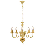 Chandelier Golden 5 x E14 Bulbs 281617