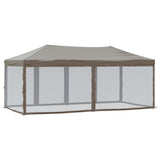 ZNTS Folding Party Tent with Sidewalls Taupe 3x6 m 93554