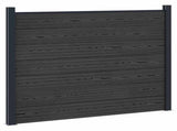 Fence Panel 6 pcs WPC and Aluminium Black 3429479