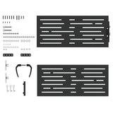 Garden Gate with Lock Black 85 x 100 cm Powder-coated steel 42015874