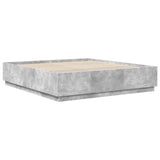 Bed Frame Concrete Grey 200 x 200 cm Engineered Wood 3408043