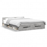 Bed Frame with Drawers without Mattress Concrete Grey 160x200 cm 3280737