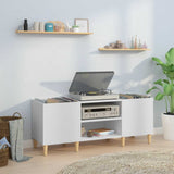 Record Cabinet White 121x38x48 cm Engineered Wood 831925