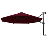 Wall-Mounted Garden Parasol with Metal Pole 300 cm Burgundy 47298