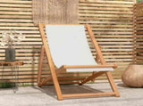 Camping Chair Brown and cream Teak wood Standard Foldable 43802