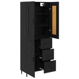 Highboard with Drawer 2 pcs Black Oak Engineered Wood 3416164