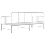 Pull-out Sofa Bed Frame without Mattress White Metal 90x200 cm 324753