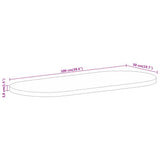 Table Top 100x50x3.8 cm Oval Solid Wood Mango 370156