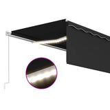 Manual Retractable Awning with Blind&LED 5x3m Anthracite 3069344