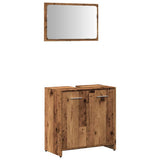 Bathroom Cabinet with Mirror Old Wood Engineered Wood 856042