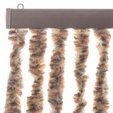 Fly Curtain Beige and Dark Brown 90x220 cm Chenille 377321