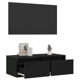 TV Cabinet with LED Lights Black Oak 75x35.5x25 cm 860230