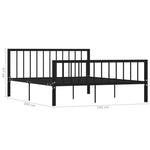 ZNTS 284572 Bed Frame without Mattress Black Metal 160x200 cm