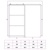 Sliding Door 102 x 205 cm Tempered Glass and Aluminium 42054110
