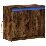 Sideboard with LED Smoked Oak 72x34x61 cm Engineered Wood 852177