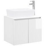 Bathroom Furniture Set High Gloss White Engineered Wood 3404334