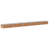 Raised Garden Bed Wood Brown 400 x 40 x 24 cm cold-rolled steel 8006350