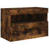 TV Wall Cabinet with LED Lights Smoked Oak 60x30x40 cm 837191
