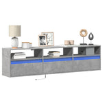TV Wall Cabinet with LED Concrete Grey 180x31x45 cm 3307943