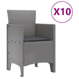 Garden Dining Set with Cushion 11 pcs Light grey and Anthracite 3378770