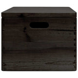 Wooden Box with Lid and Handles Black 40x30x23cm Solid Wood Pine 4017398