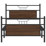 Bed Frame without Mattress Brown Oak 100x200 cm Engineered Wood 4106854