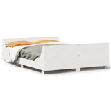 Bed Frame without Mattress White 140x190 cm Solid Wood Pine 3302286