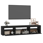 TV Cabinet with LED Lights Black 195x35x40 cm 3152739
