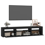TV Cabinet with LED Lights Black 195x35x40 cm 3152739