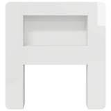 Headboard Cabinet with Storage High Gloss White Engineered Wood 8001250