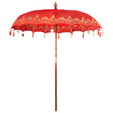 Balinese Parasol Red 215 x 215 x 260 cm Cotton and Wood 42006459