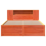 Bed Frame without Mattress Wax Brown 140x190 cm Solid Wood Pine 3323424