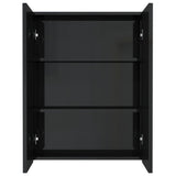 Bathroom Mirror Cabinet 60x15x75 cm MDF Shining Black 331524