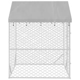 Outdoor Dog Kennel with Roof Silver 2x2x2.5 m Galvanised Steel 153675
