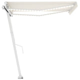 Manual Retractable Awning with LED 300x250 cm Cream 3069502