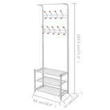 Clothes Rack with Shoe Storage 68x32x182.5 cm White 243727