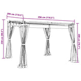 Gazebo with Mesh Walls Cream 3x3 m Steel 4003908