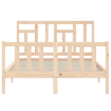 Bed Frame without Mattress Double Solid Wood Pine 3193116