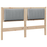 Upholstered Headboard Brown 135 cm Solid Pine Wood 879069