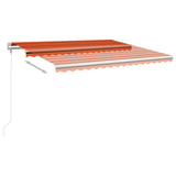 ZNTS Manual Retractable Awning with Posts 4x3 m Orange and Brown 3069940