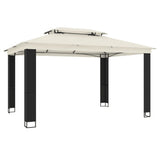 Gazebo with Double Roof Cream 3.94x2.96 m Steel 368446