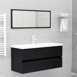 Sink Cabinet with Built-in Basin Black Engineered Wood 3071658