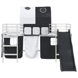 Kids'Loft Bed Frame White and Black 100 x 200 cm Metal 42020855