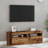TV Cabinets with LED Lights 2 pcs Old Wood Engineered Wood 856310
