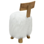 ZNTS Stool White Solid Teak Wood 285207